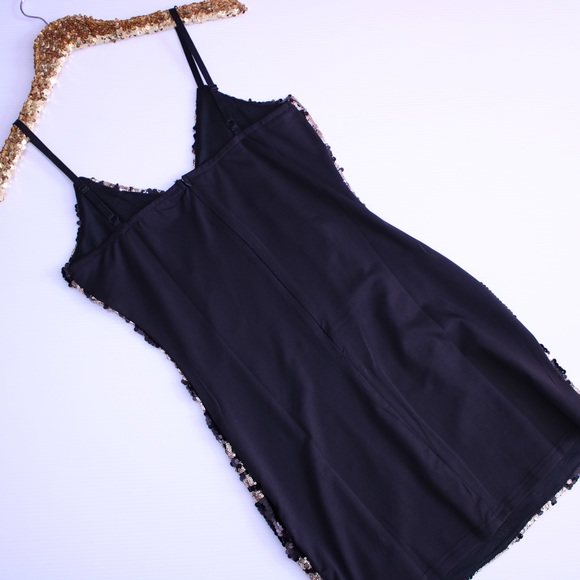 Black Gold Sequin Bodycon Mini Dress - Picture 7 of 7